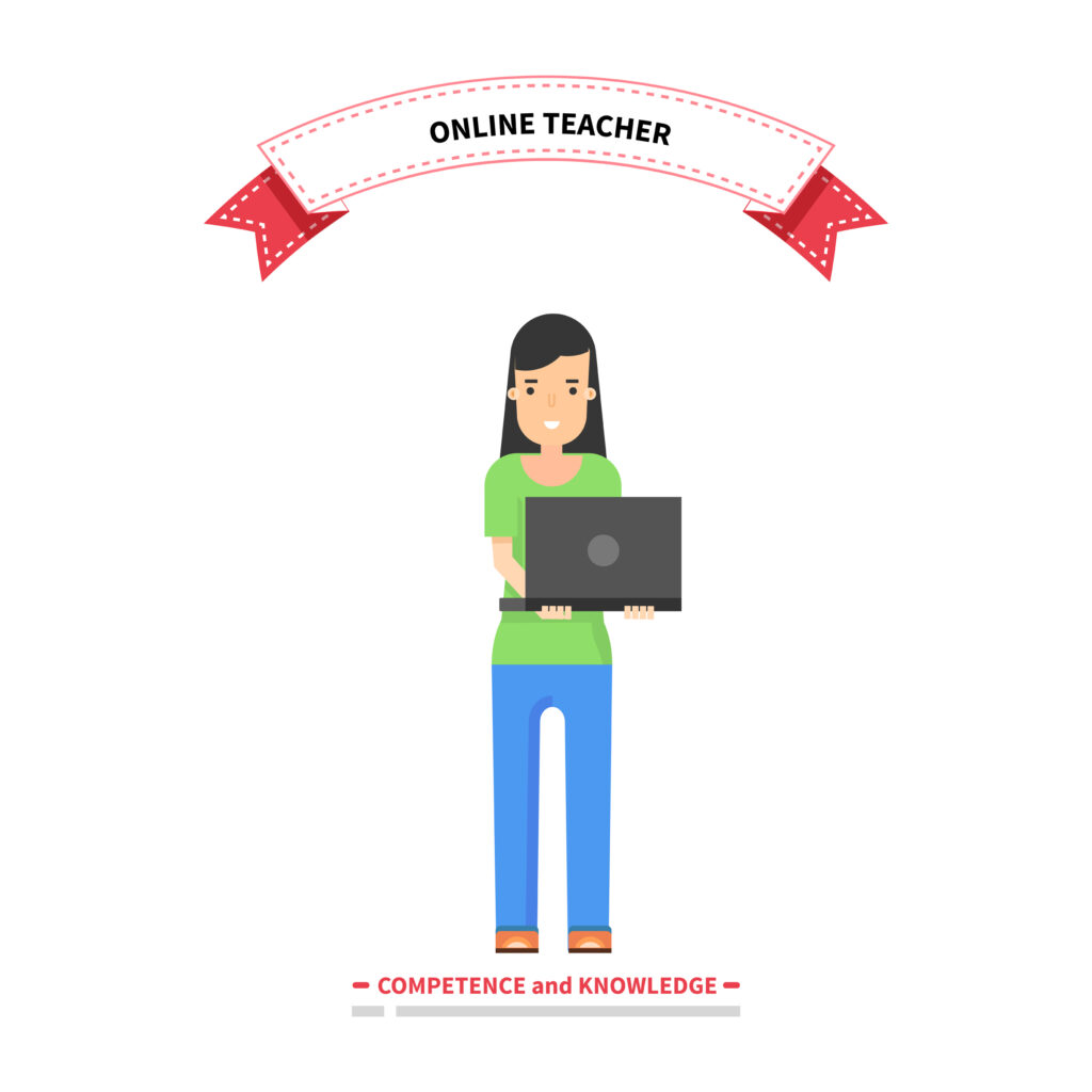 professional online teacher illustration