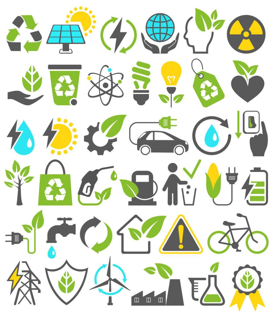 energy icons isolated on a white background 