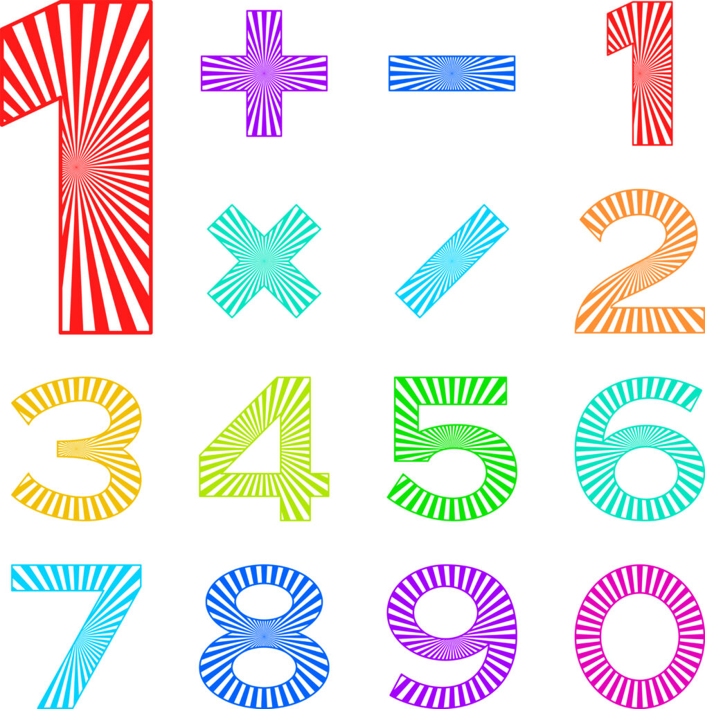 colorful illustration vector set of a mathematical icons