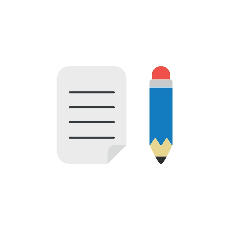 lined paper and pencil icon