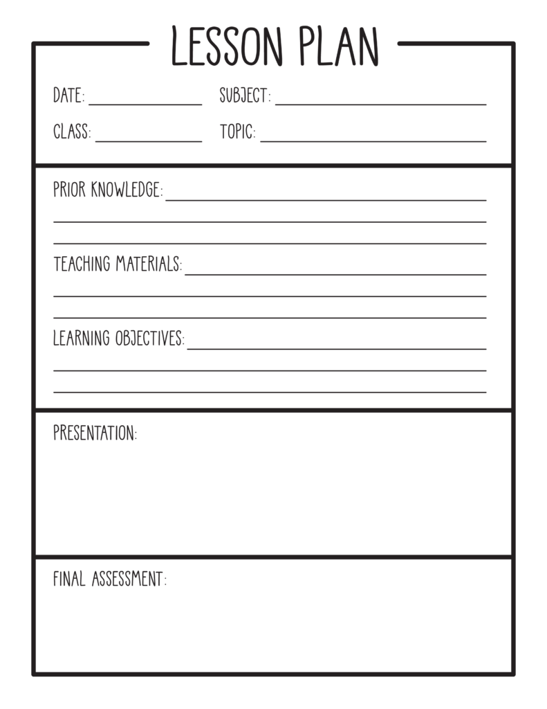 lesson planning template