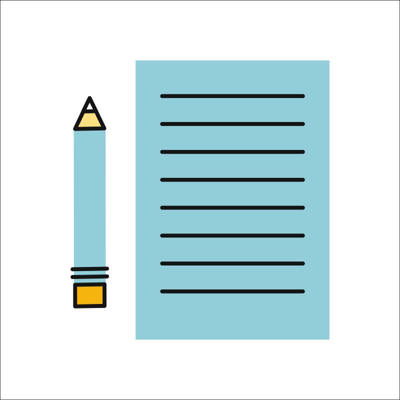 vector illustration of a pen and piece of paper
