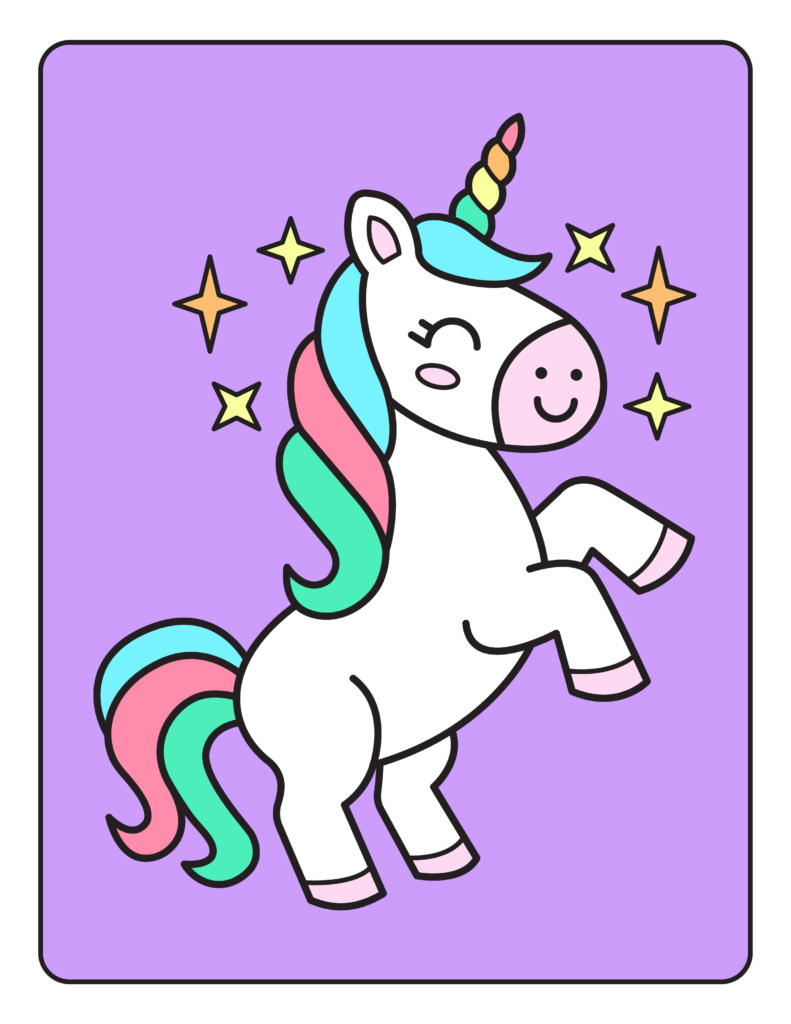 colorful vector illustration of a unicorn