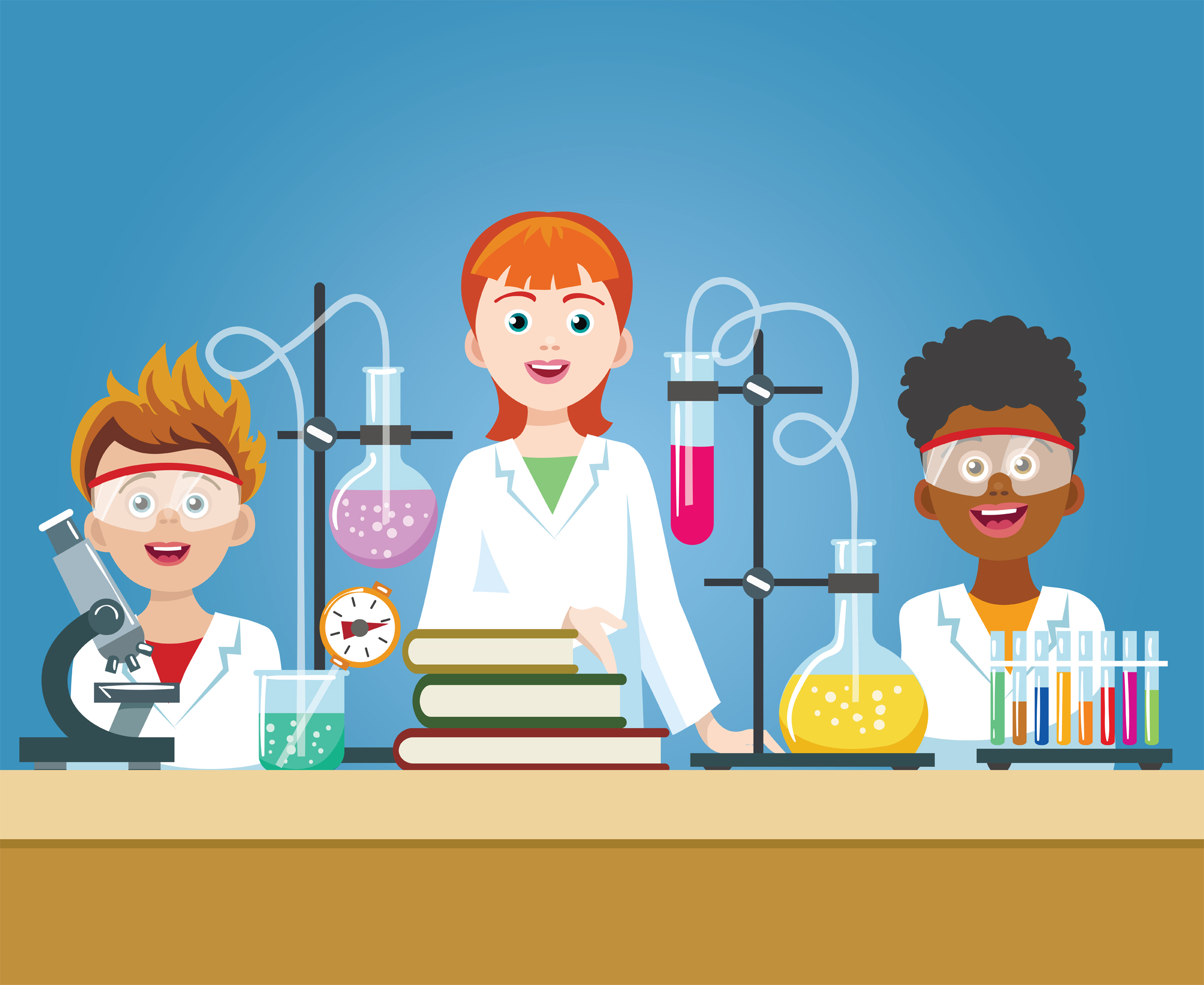 pupils in a chemistry lab