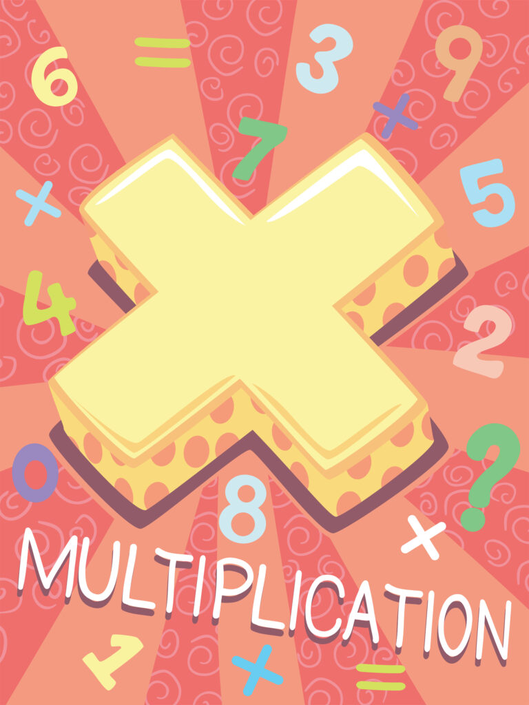 illustrated poster of a multiplication symbol