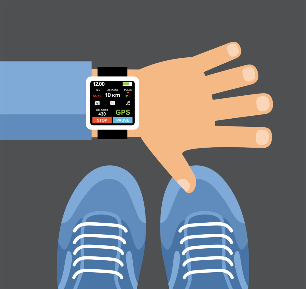 vector image of a smartwatch on a person's wrist