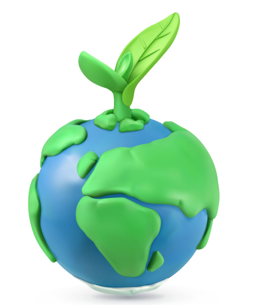 Earth Day icon. 3d vector object. Handmade plasticine art illustration