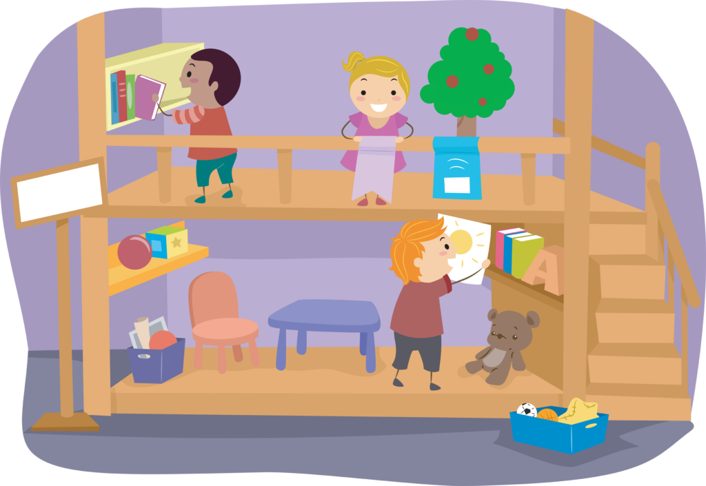 
Illustration of a Group of Kids Setting Up a Little Theater