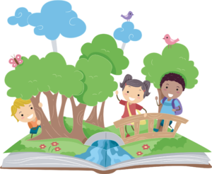 Illustration of a Pop Up Book with a Forest Theme
