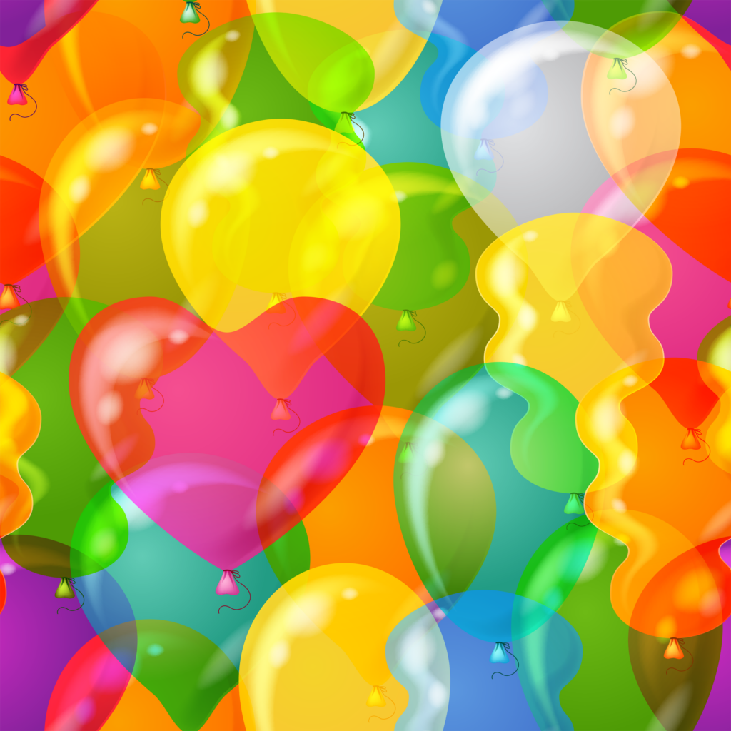 Seamless Pattern, Tile Background with Beautiful Flying Colorful Balloons