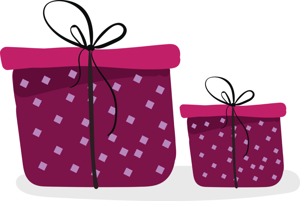 Two beautiful pink gift boxes vector or color illustration