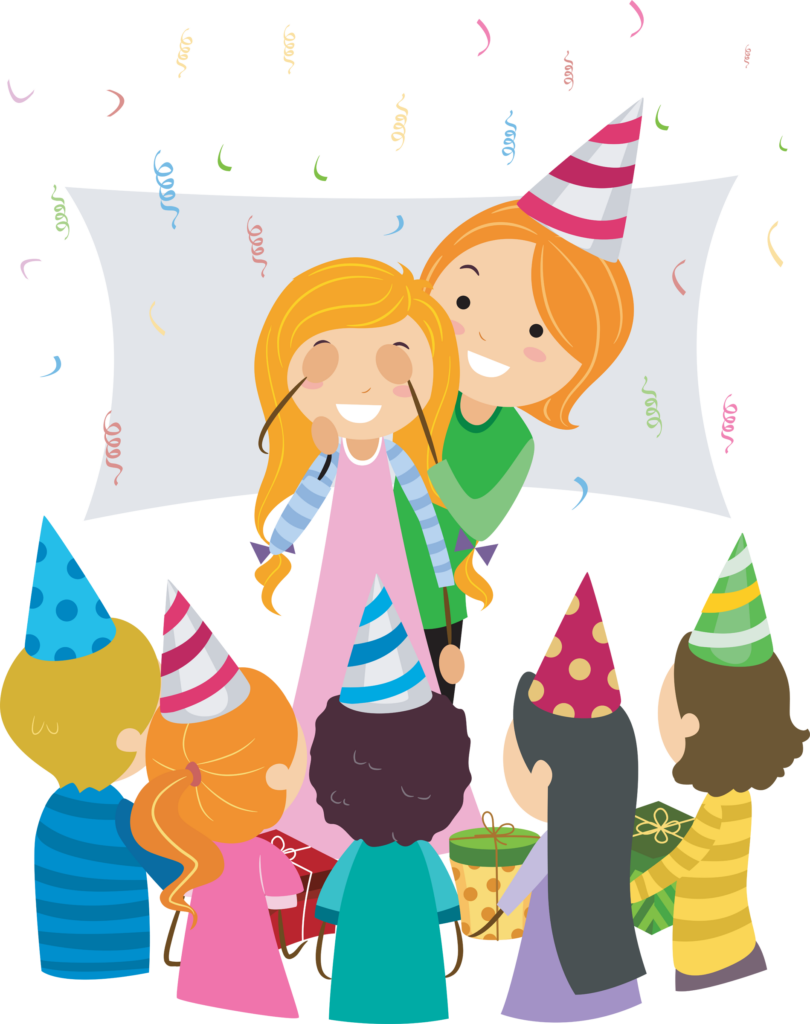 Royalty Free Clipart Image of a Surprise Birthday Party